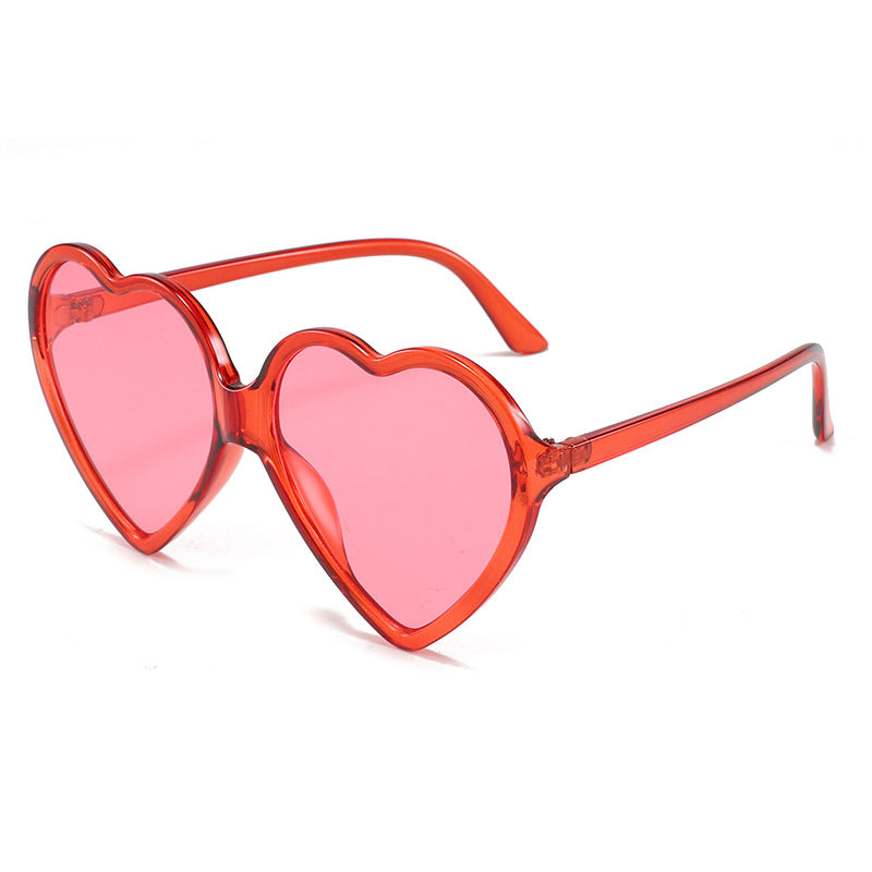 Women's oversized heart-frame sunglasses