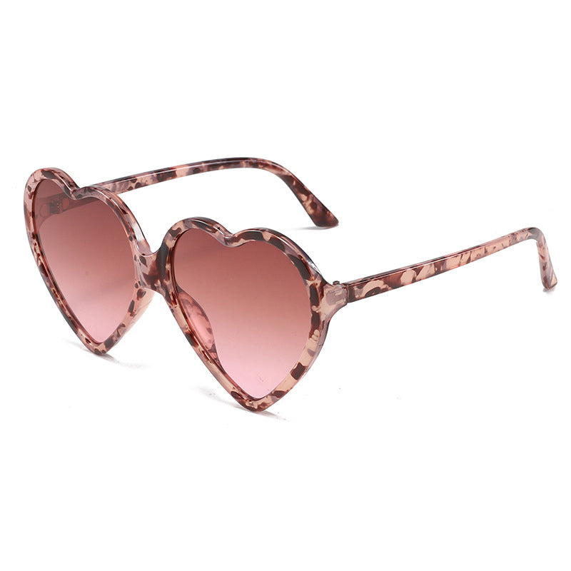 Women's oversized heart-frame sunglasses