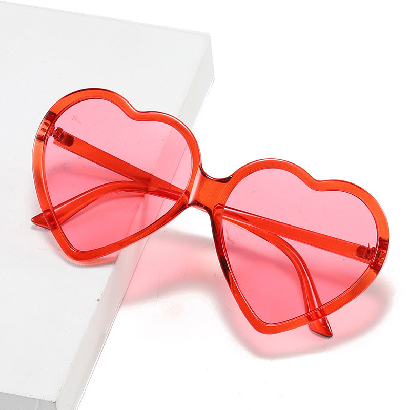 Women's oversized heart-frame sunglasses