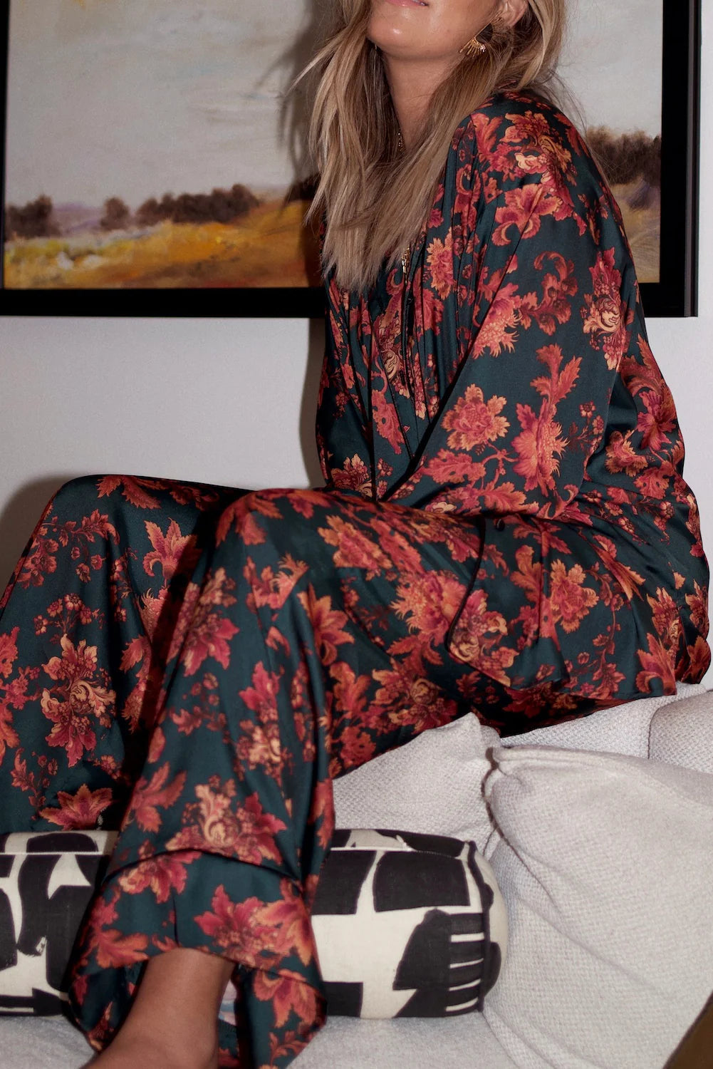 Women's oversized lotus pajama set — detail