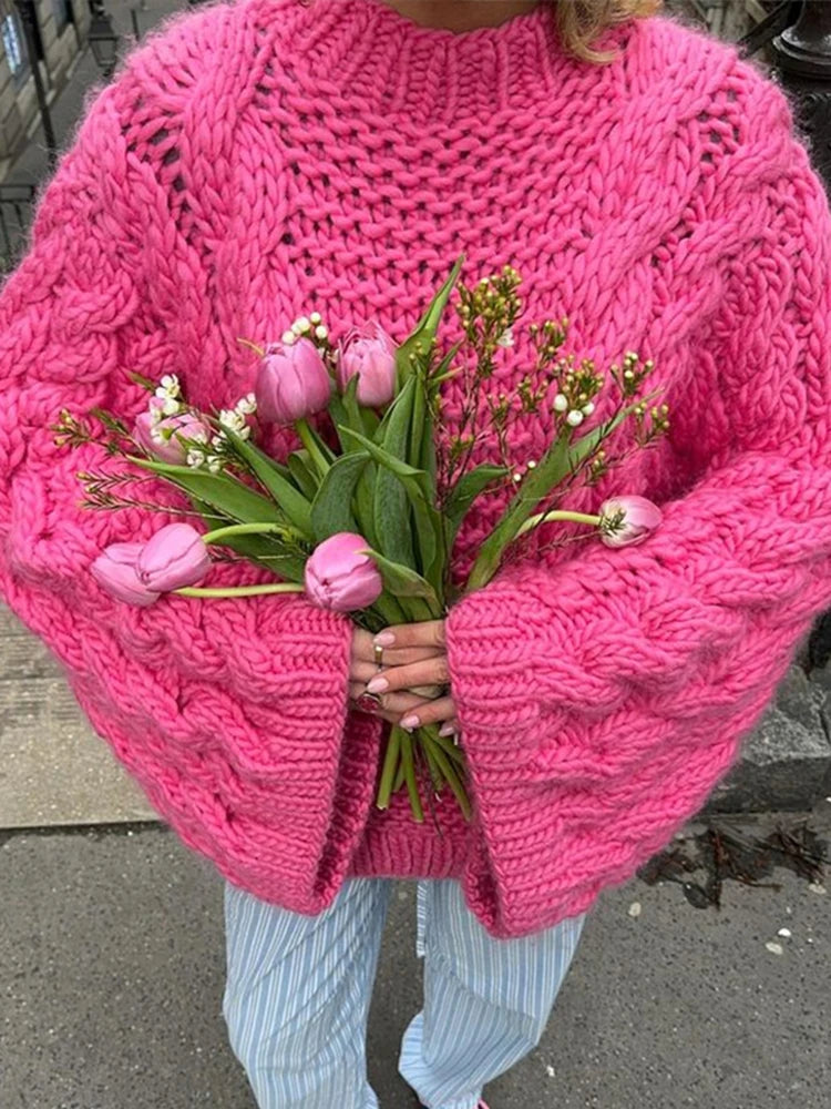 Women's Oversized Twist-Knit Sweater — alternate colour