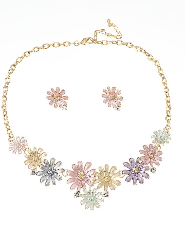 Women's pastel enamel butterfly charm necklace — detail