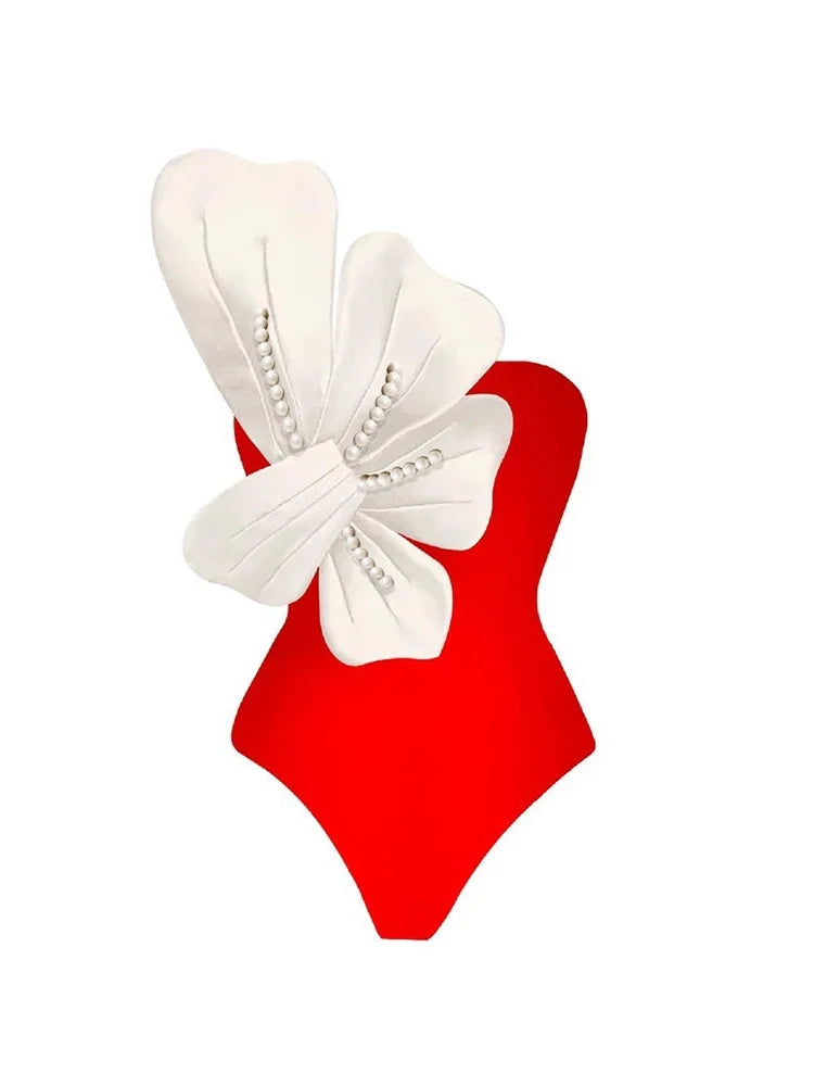 Women's pearl flower swimsuit set