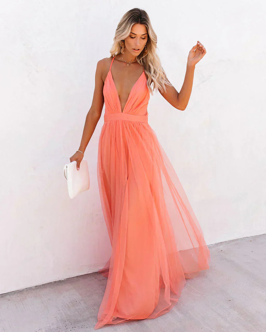Women's pink maxi dress