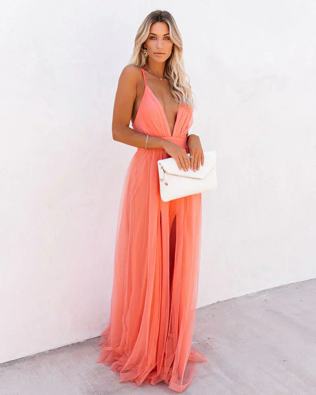 Women's pink maxi dress