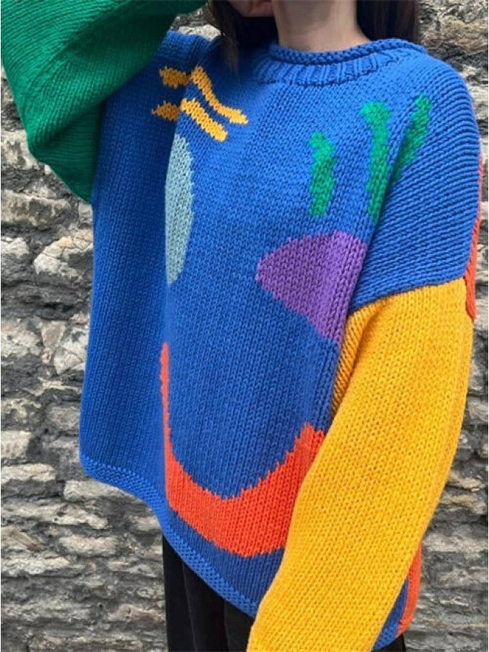 Women's pink oversized boyfriend knit jumper