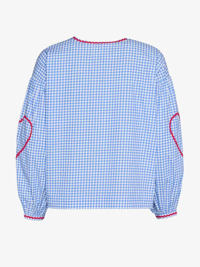Women's plaid lace-up blouse with relaxed fit