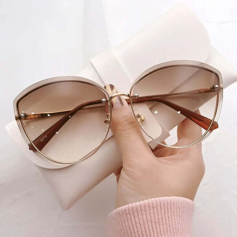 Women's rimless cat-eye sunglasses