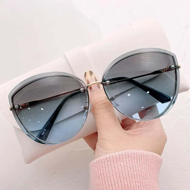 Women's rimless cat-eye sunglasses
