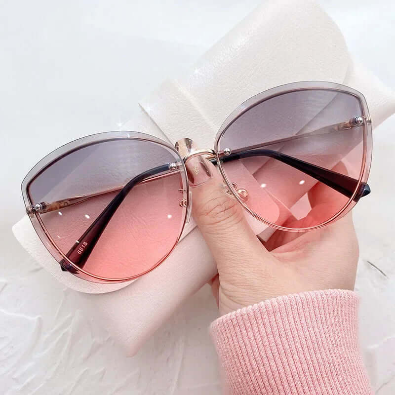 Women's rimless cat-eye sunglasses