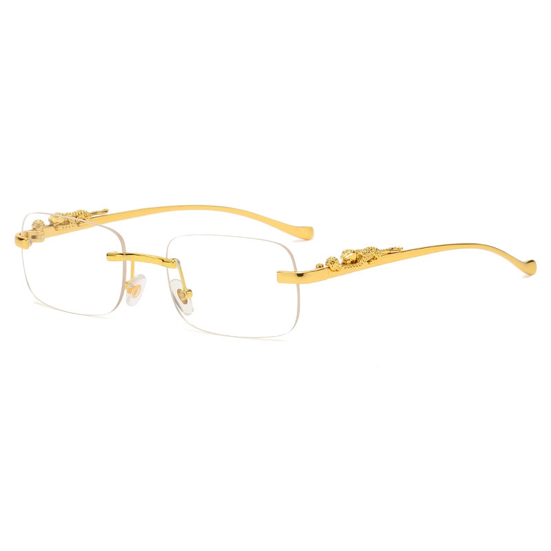 Women's rimless rectangle sunglasses