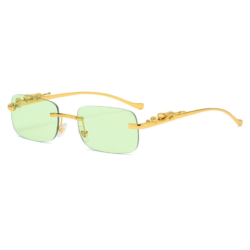 Women's rimless rectangle sunglasses
