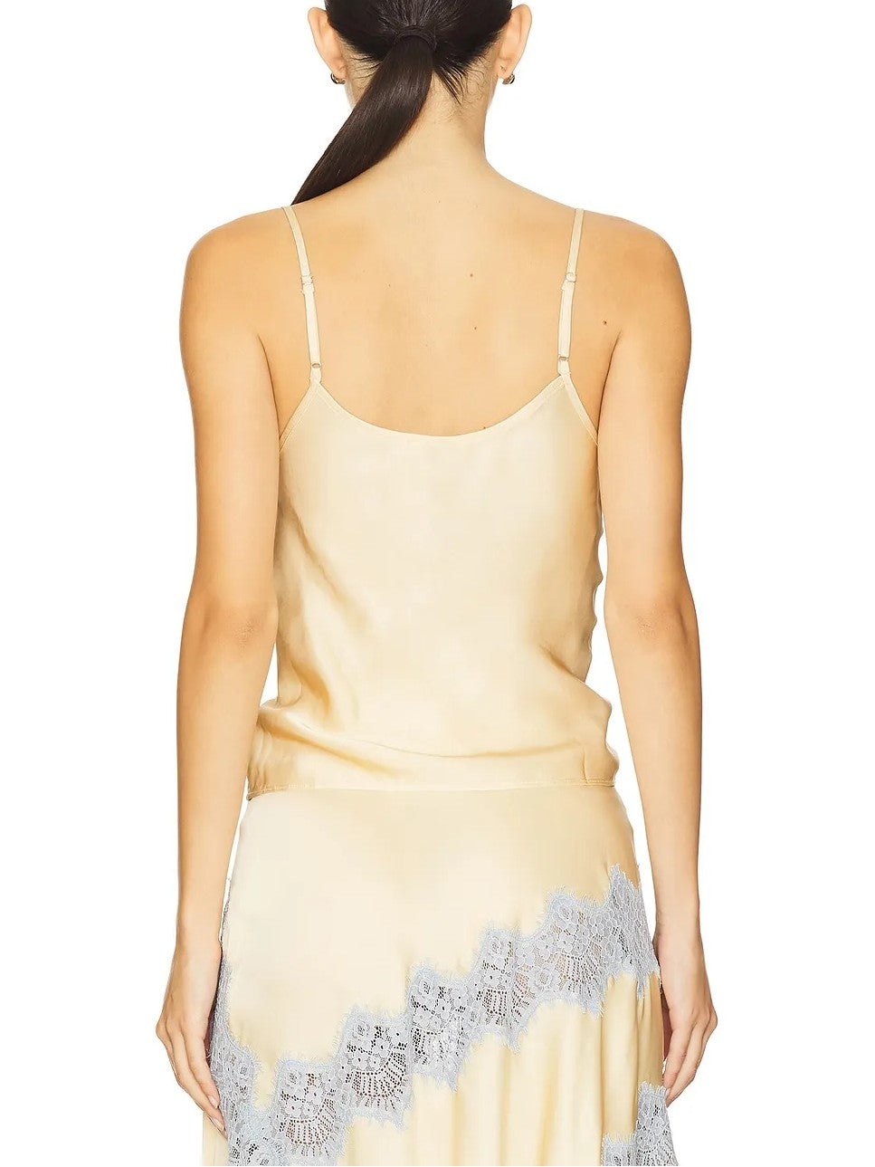 Women's satin camisole midi skirt set — detail
