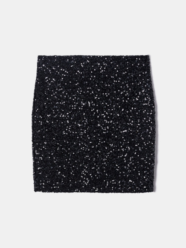 Women's black sequin top