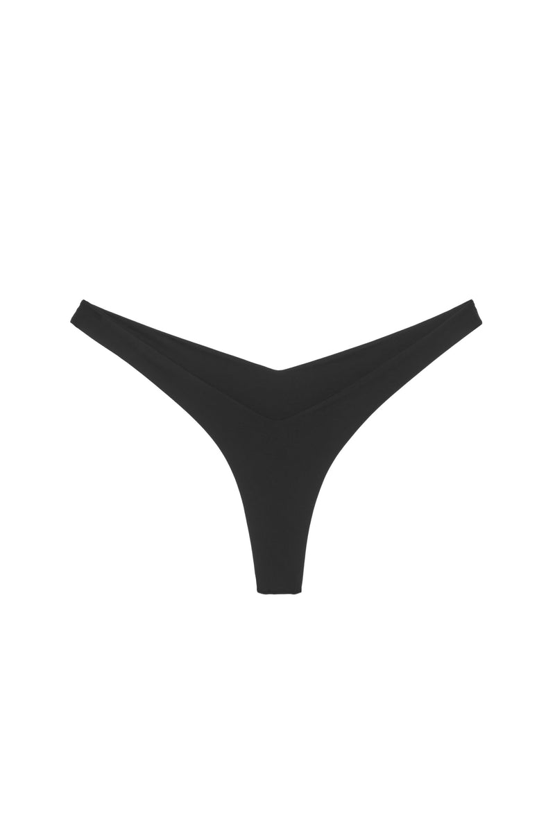 Women's sheer high-leg bikini set in black — detail