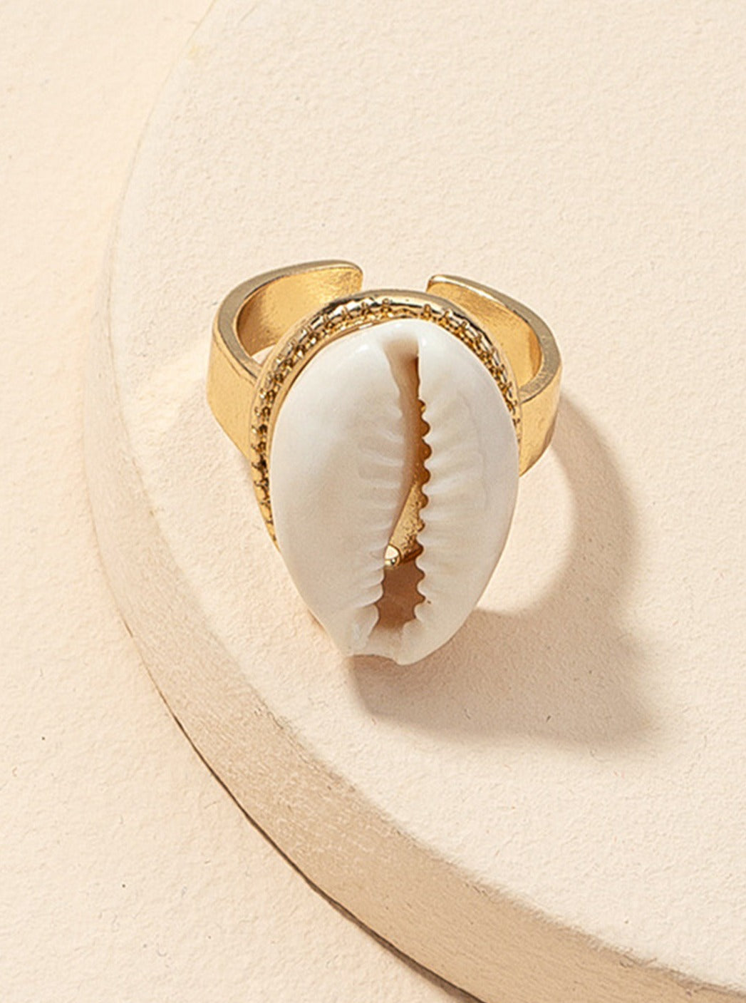 Women's Shell Open Ring — close-up detail