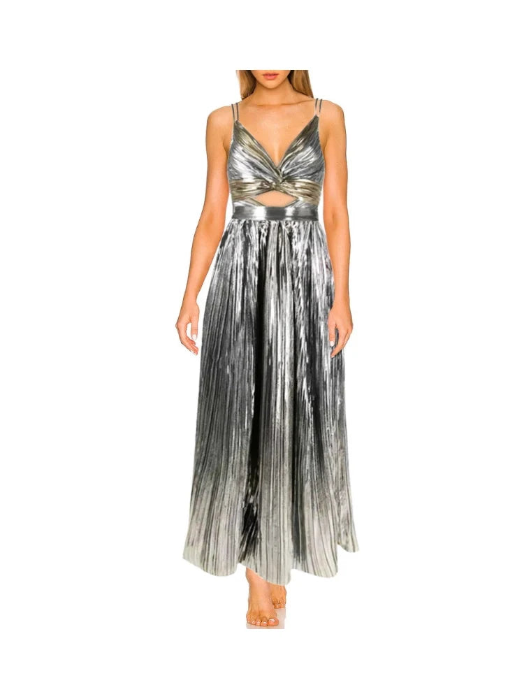 Women's Silver Patchwork Cutout Swimsuit & Skirt Set