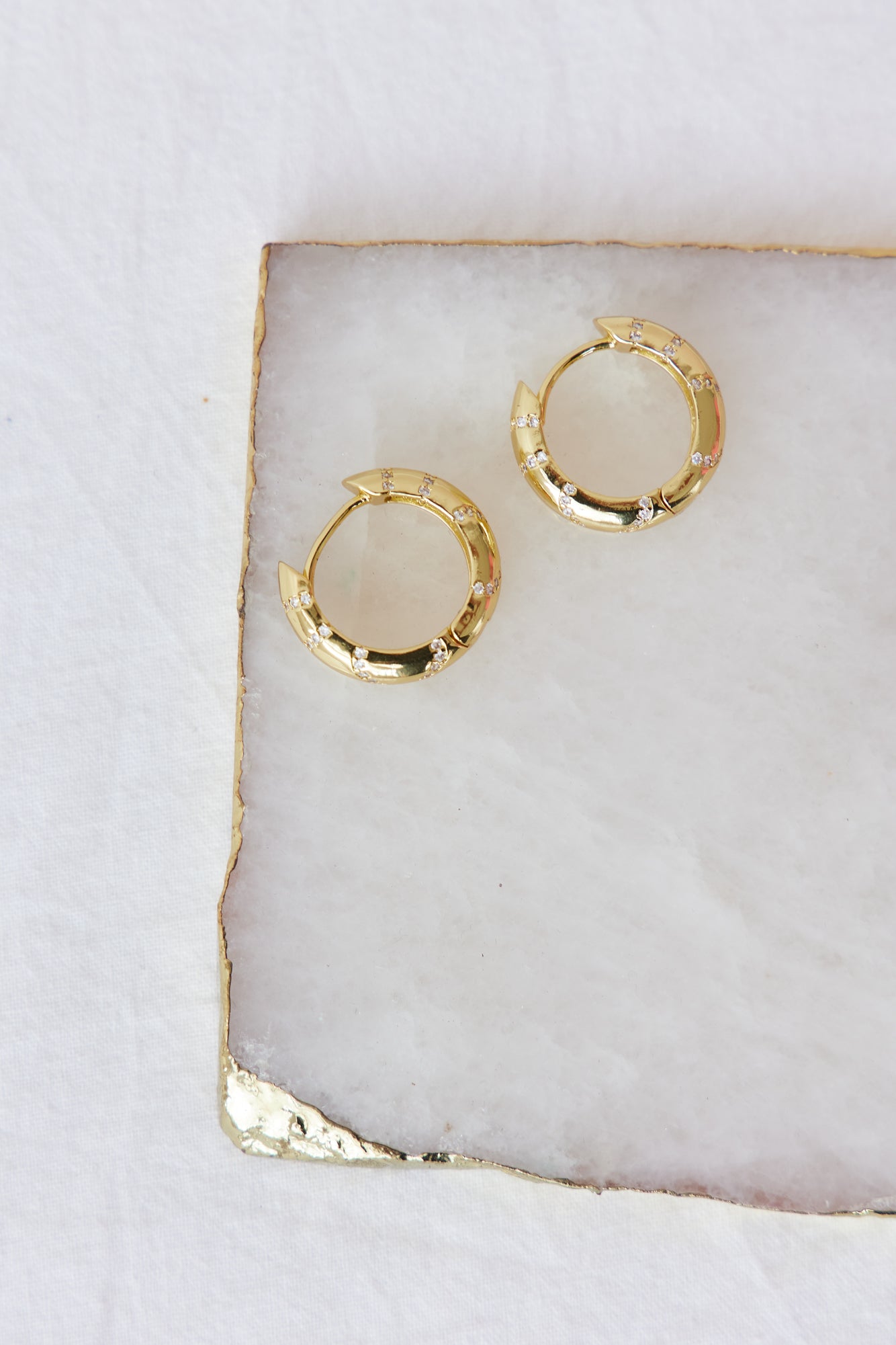 Women's Small Diamante Hoop Earrings