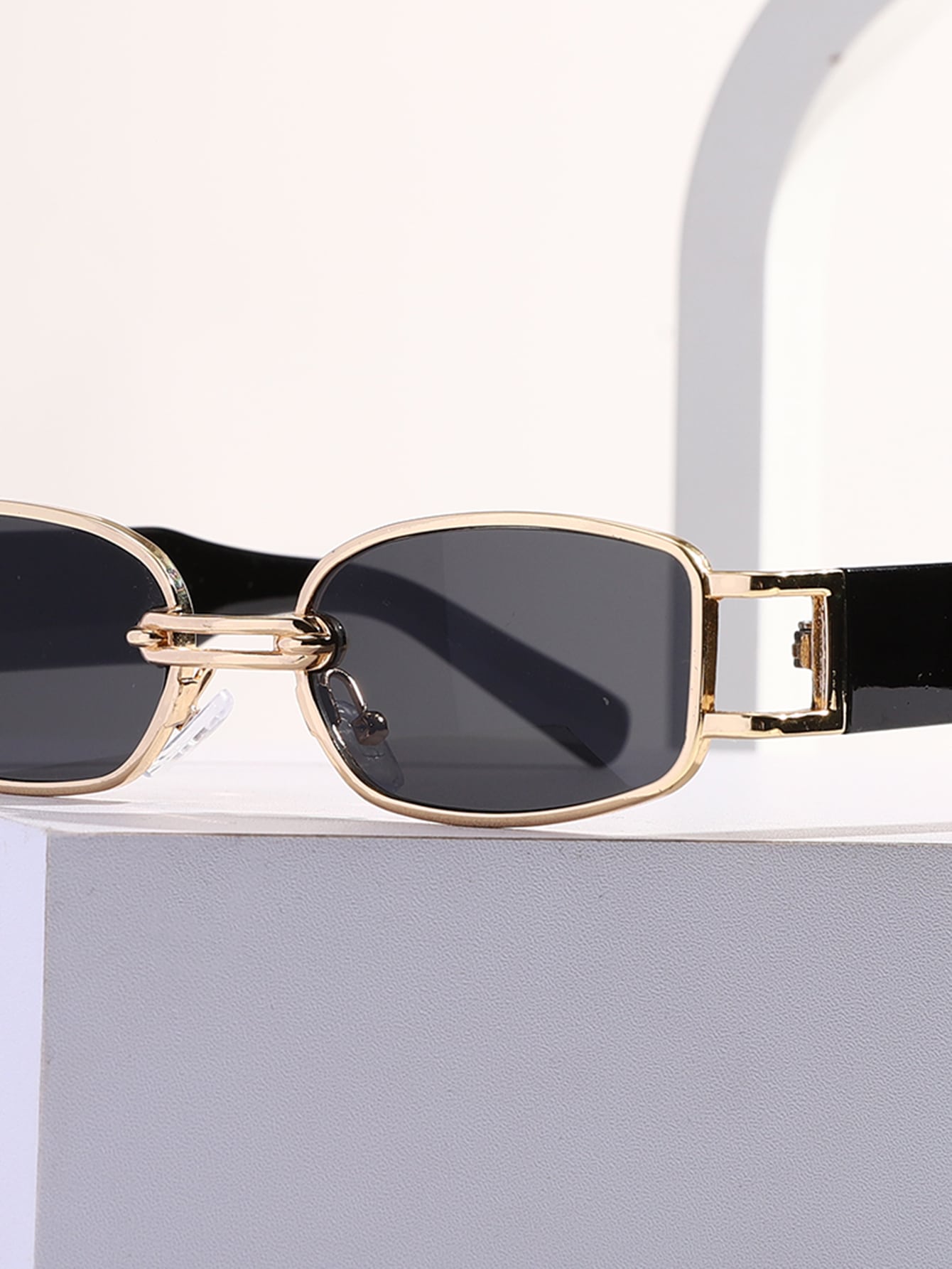 Women's square metal-frame sunglasses