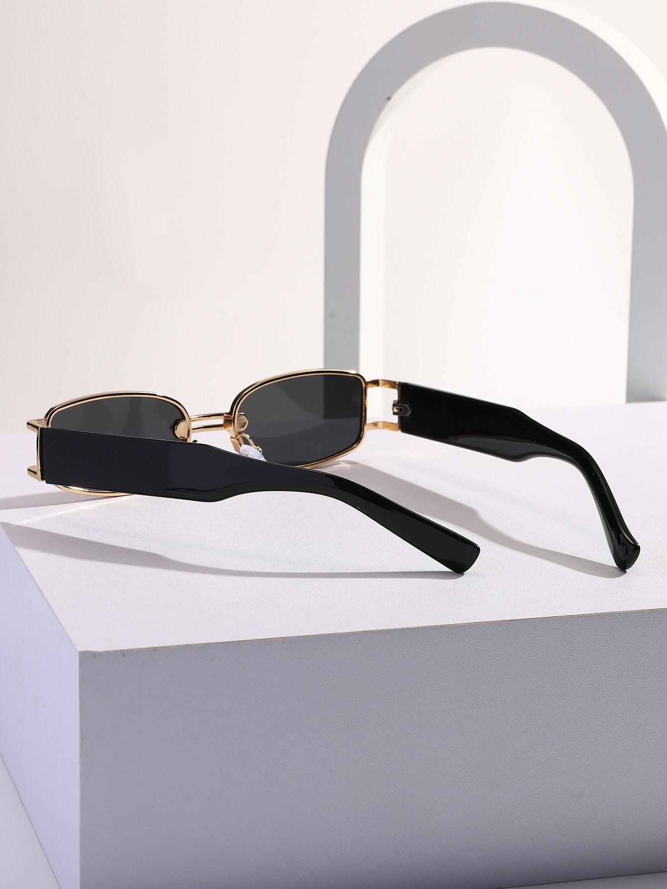 Women's square metal-frame sunglasses
