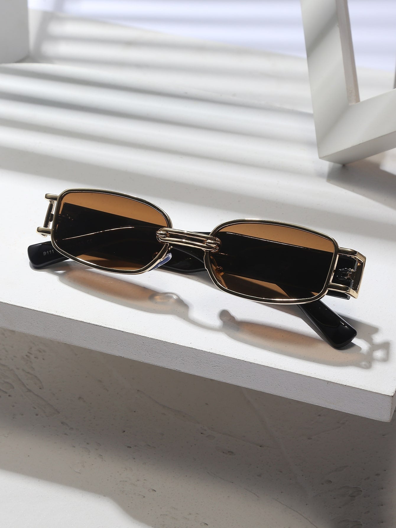 Women's square metal-frame sunglasses