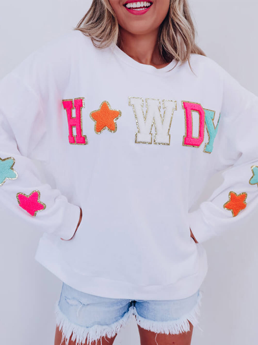 Women's Letter Star Print Sweatshirt