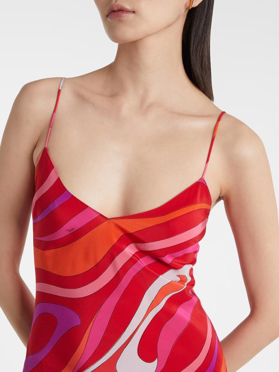 Women's multicolour swirl print sleeveless maxi dress — back view