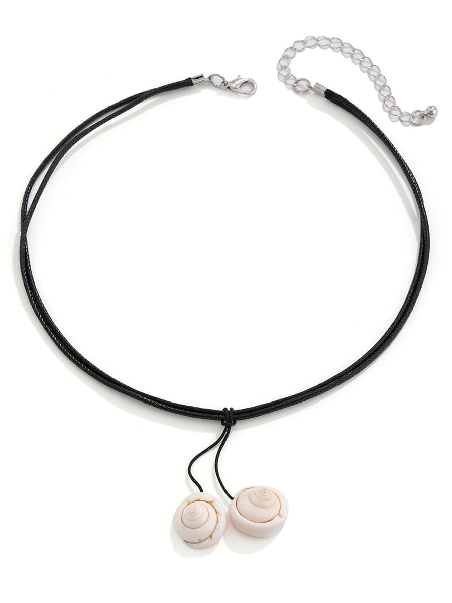 Women's tassel seashell necklace — full length
