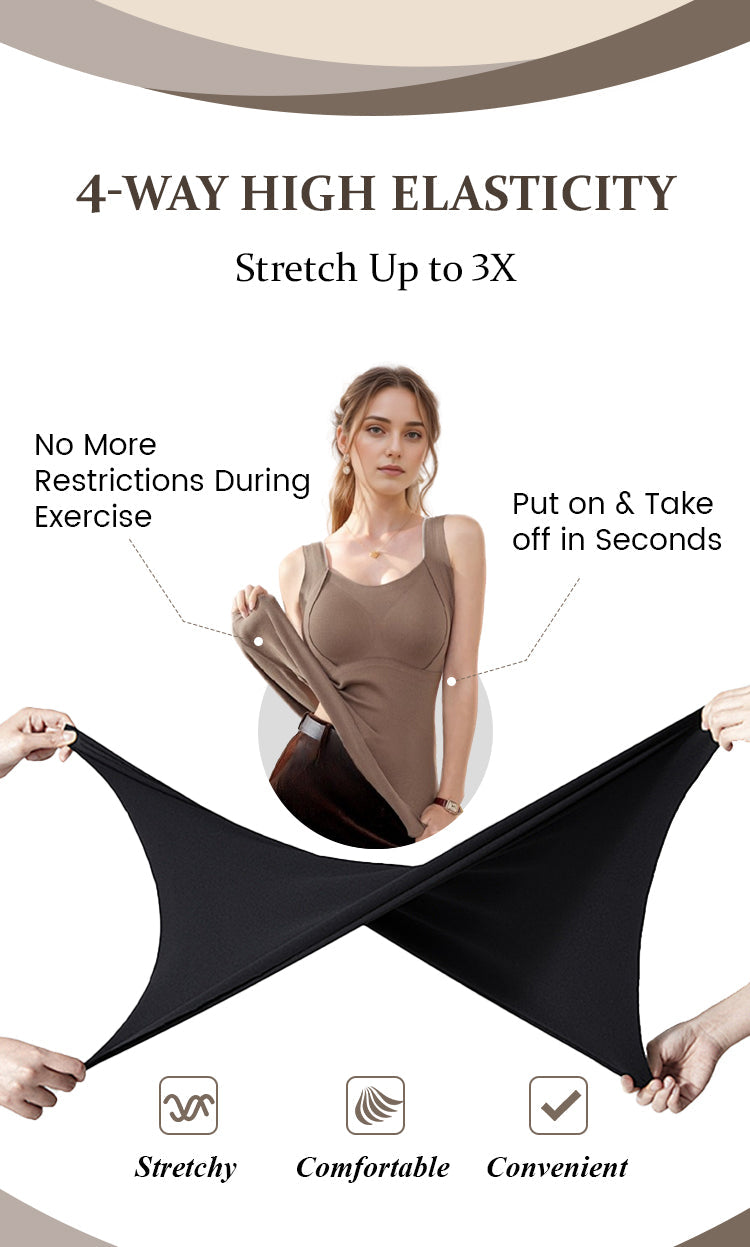 Women's thermal built-in bra tank top