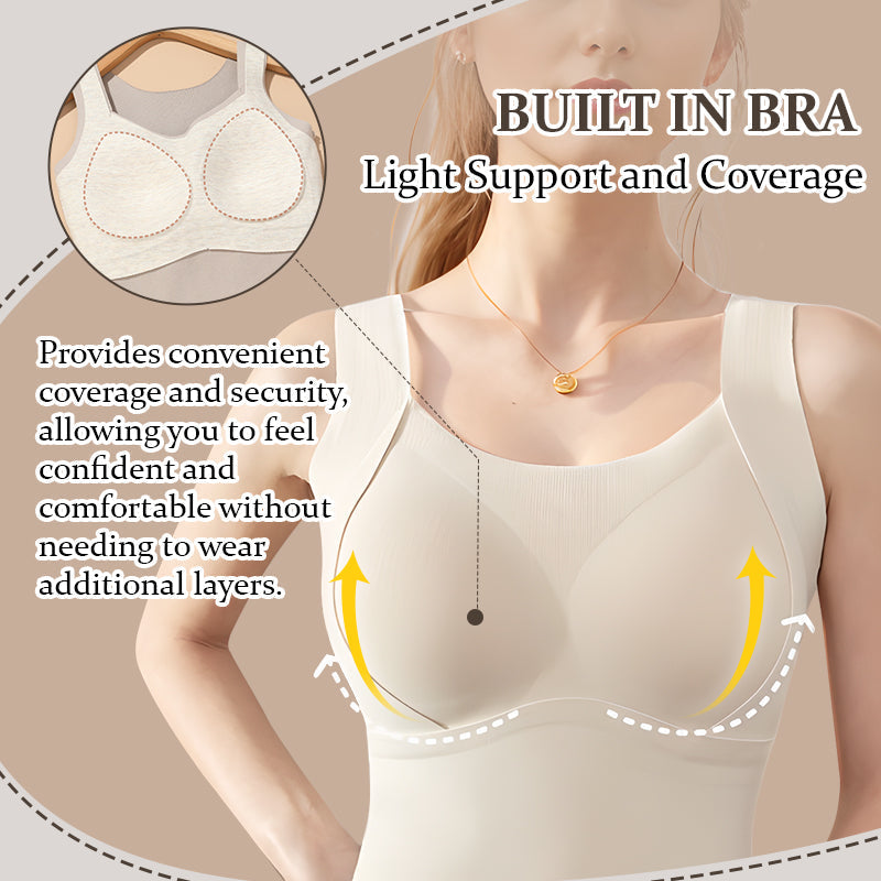 Women's thermal built-in bra tank top