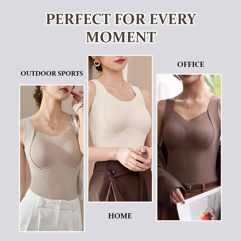 Women's thermal built-in bra tank top
