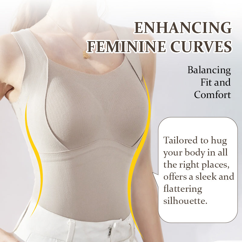 Women's thermal built-in bra tank top