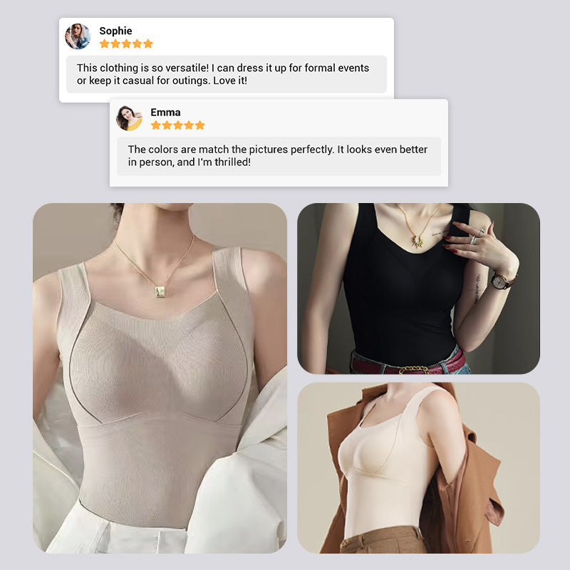 Women's thermal built-in bra tank top