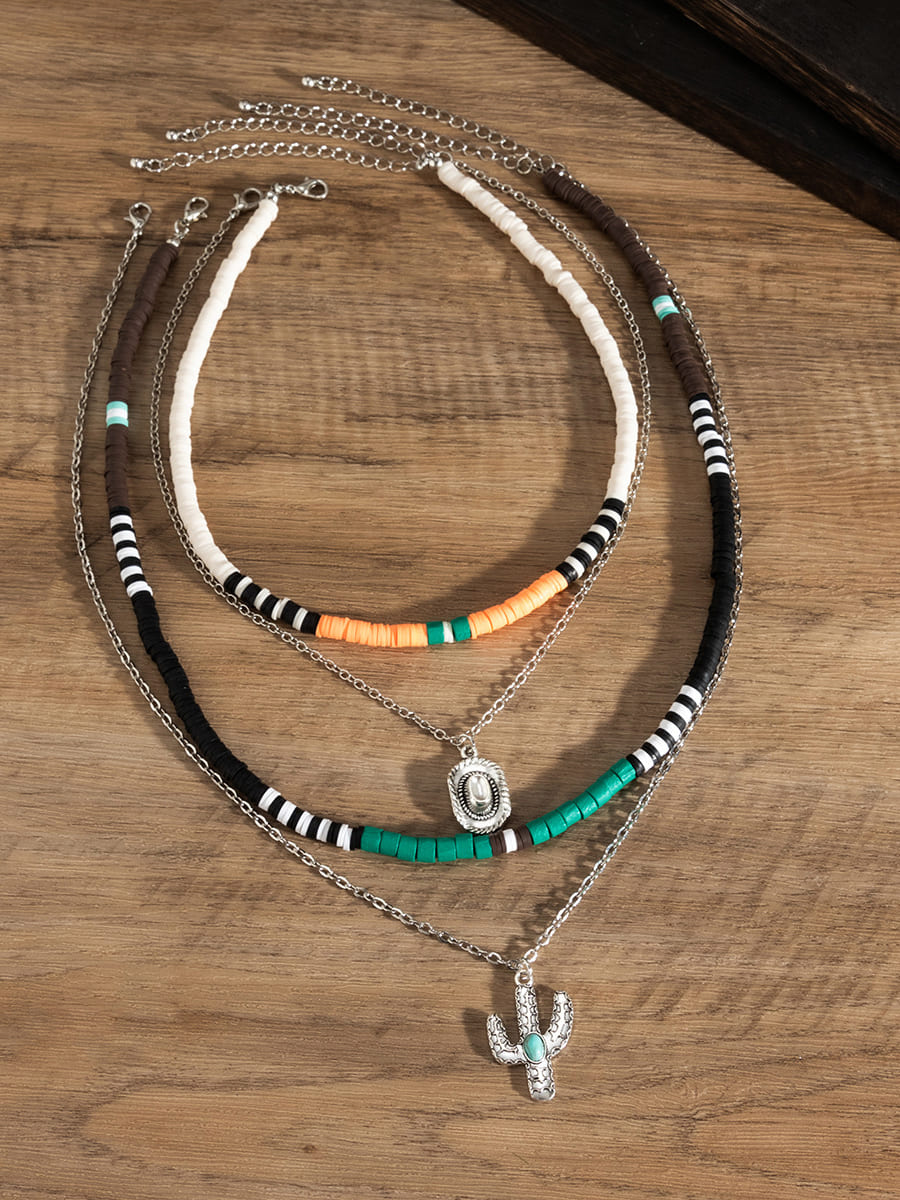 Women's turquoise beaded collar necklace — alternate angle