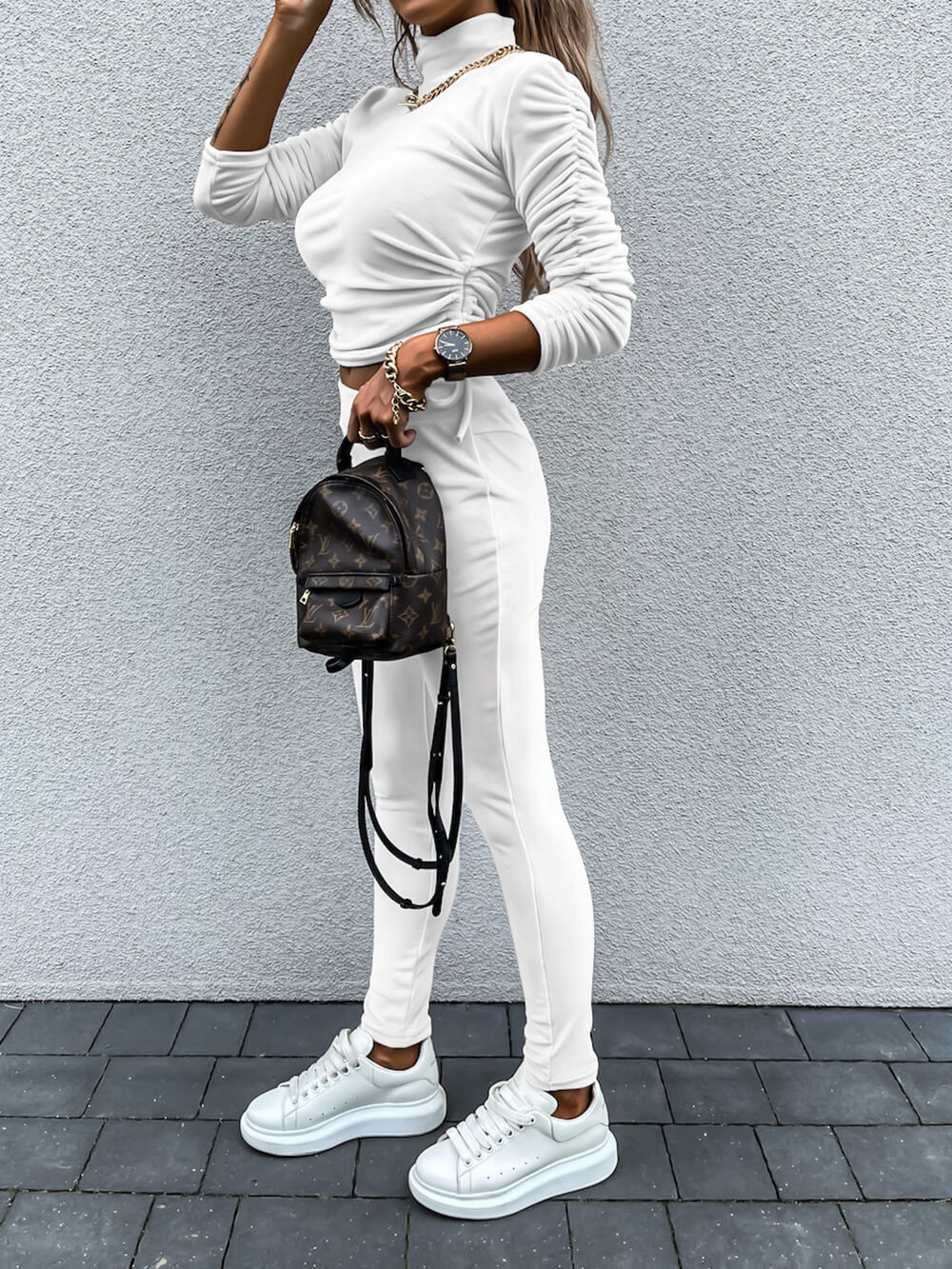 Women's Turtleneck Two-Piece Loungewear Set