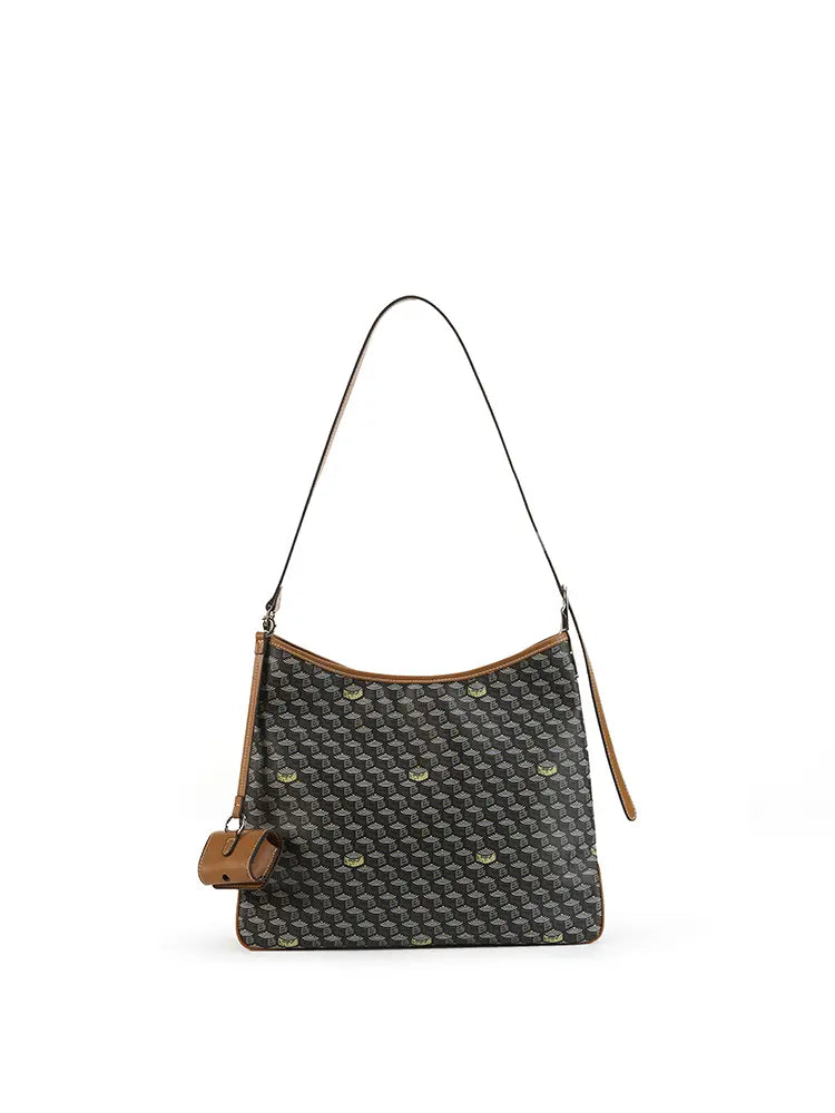 Women's woven pattern leather tote bag