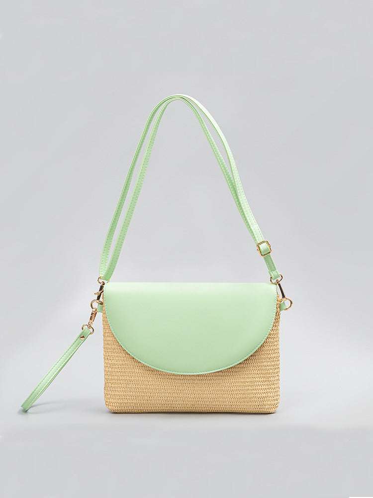 Women's Woven Straw Crossbody Clutch — back view