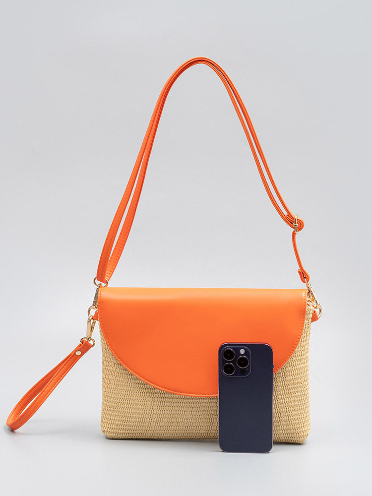 Women's Woven Straw Crossbody Clutch — crossbody styling