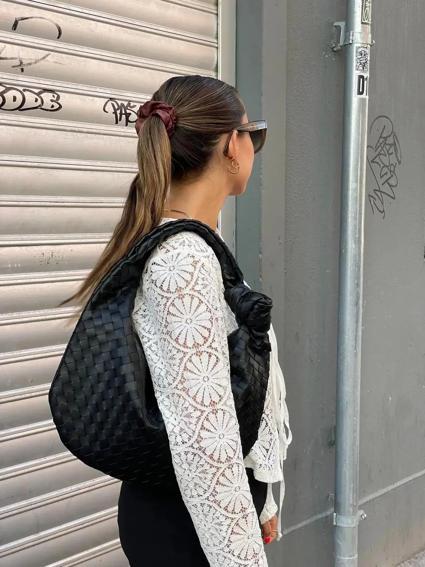 Woven Everyday Bag — women's shoulder bag, view 18 by Emyri