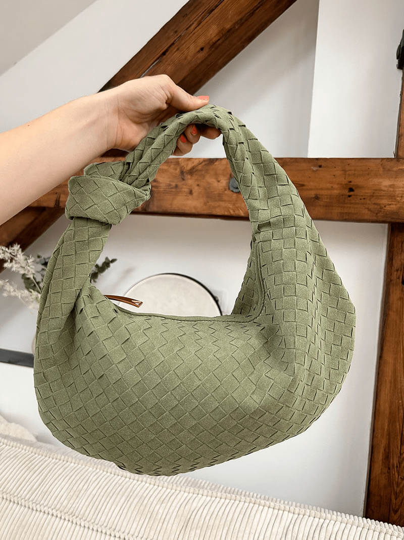 Woven Suede Bag — women's shoulder bag, view 17 by Emyri