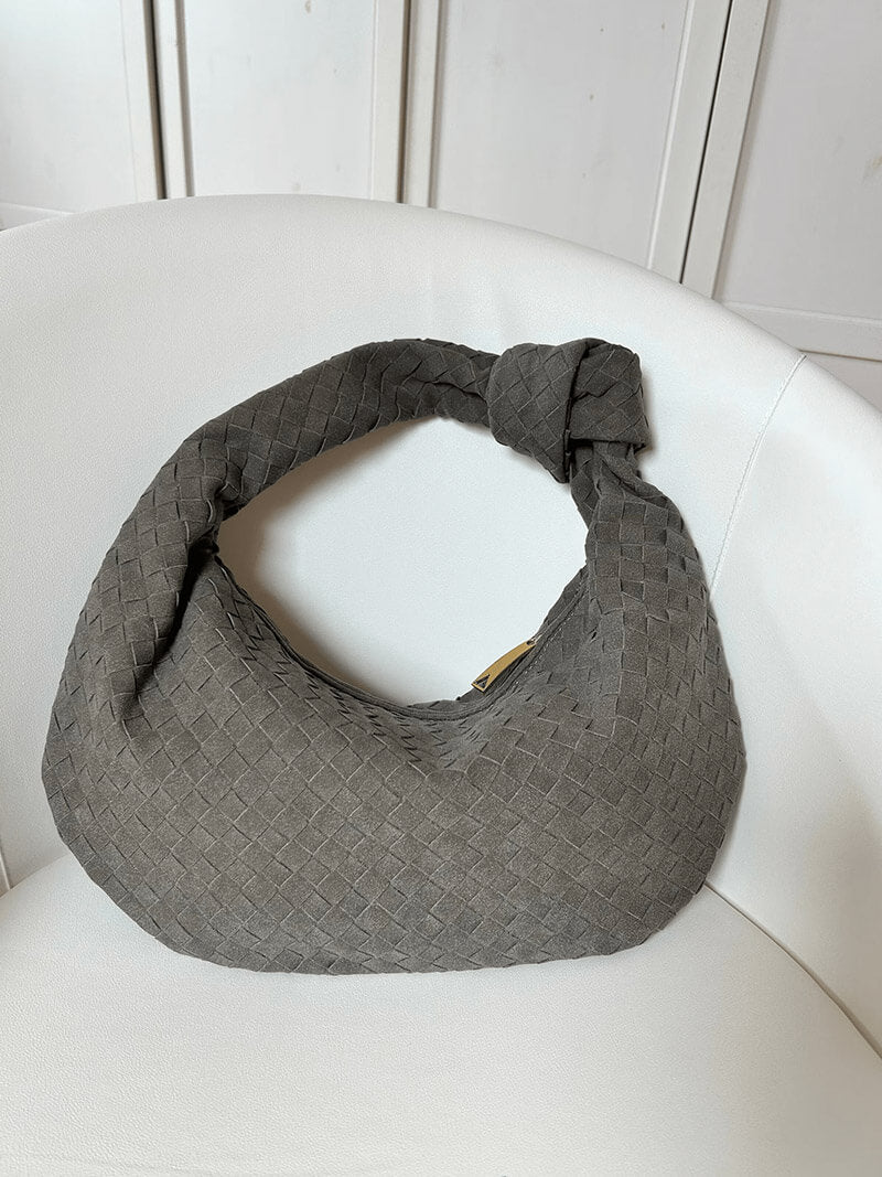 Woven Suede Bag — women's shoulder bag, view 18 by Emyri