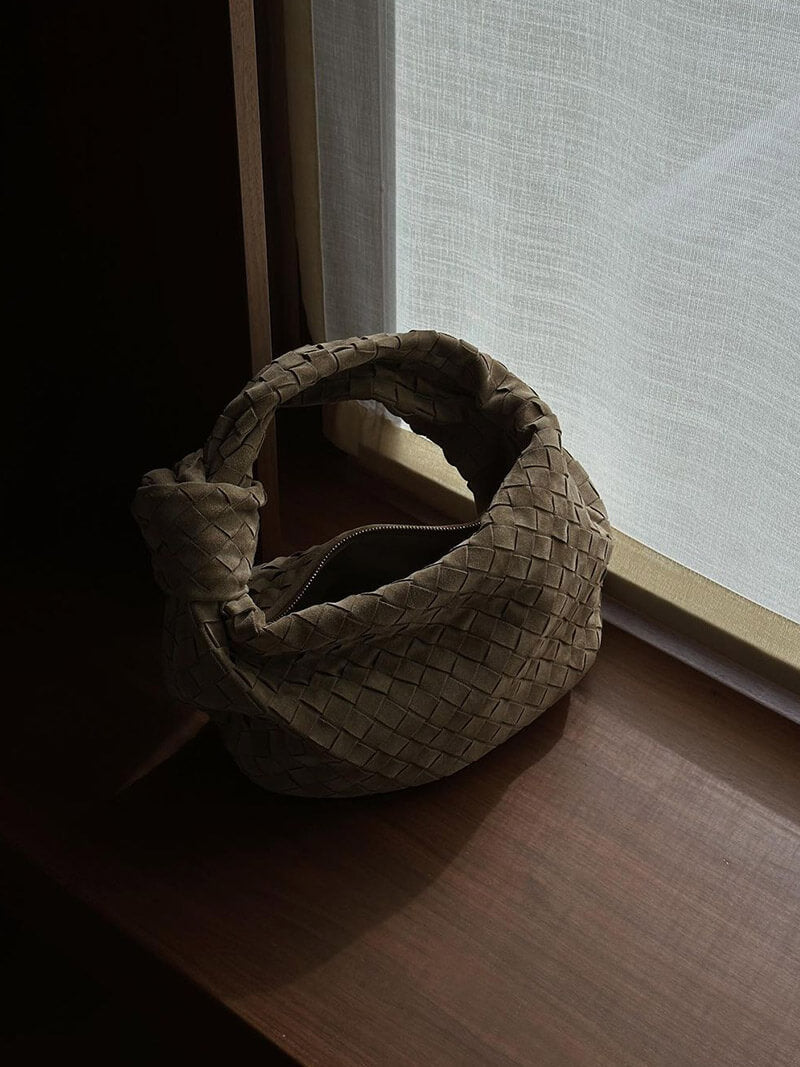 Woven Suede Bag — women's shoulder bag, view 22 by Emyri