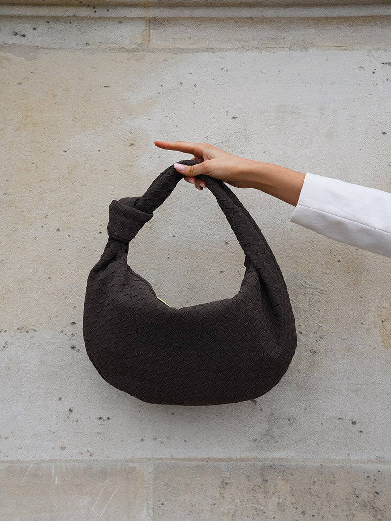 Woven Suede Bag — women's shoulder bag, view 9 by Emyri