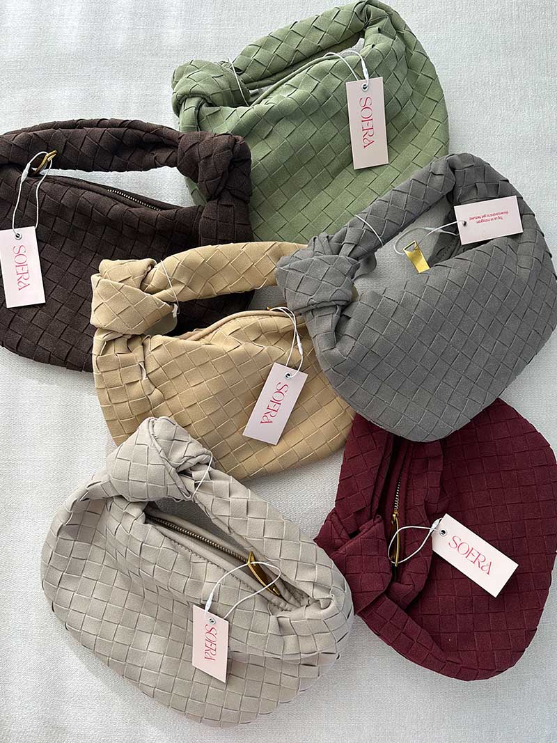 Woven Suede Mini Bag — women's mini bag, view 14 by Emyri