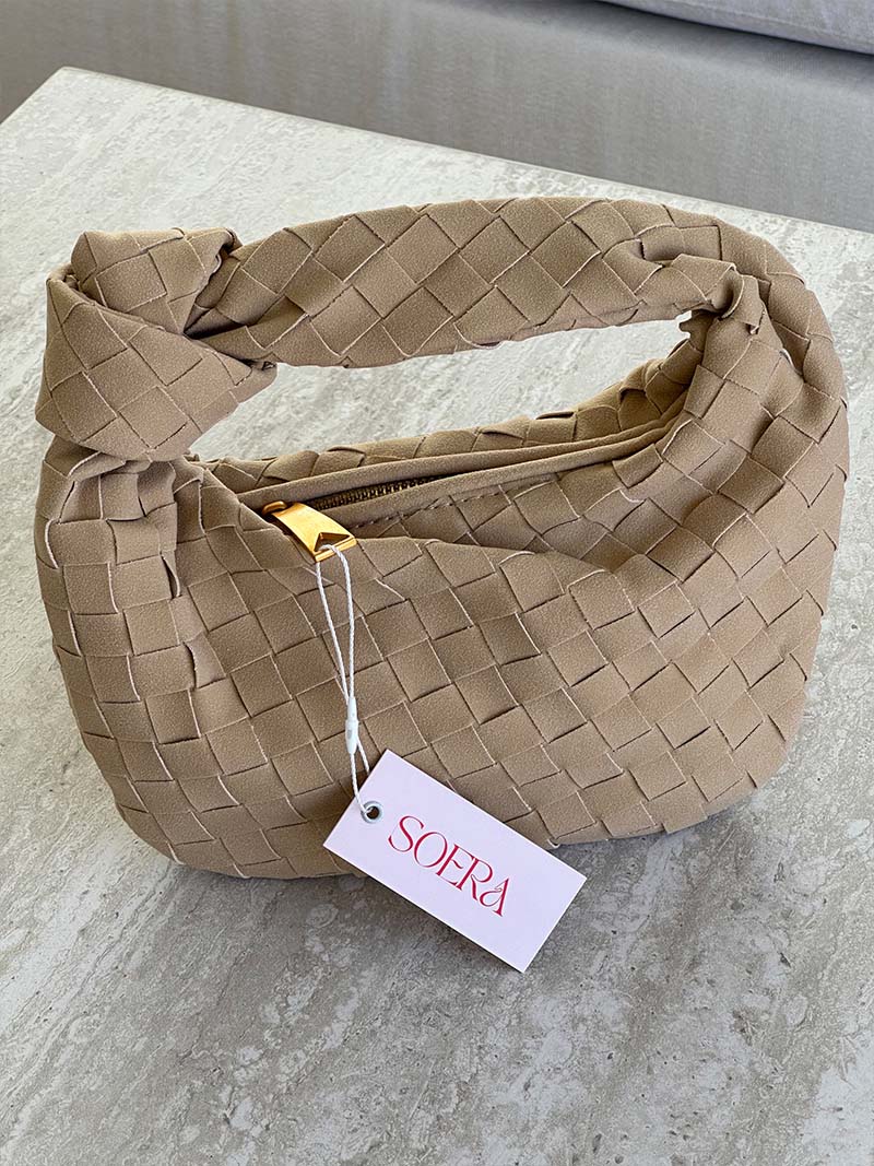 Woven Suede Mini Bag — women's mini bag, view 22 by Emyri